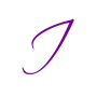 Purple cursive letter J on a black background
