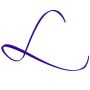 Elegant purple L-shaped artistic logo on white background