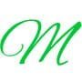 Elegant green letter M logo on a white background