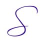 Elegant purple letter S in a calligraphic style